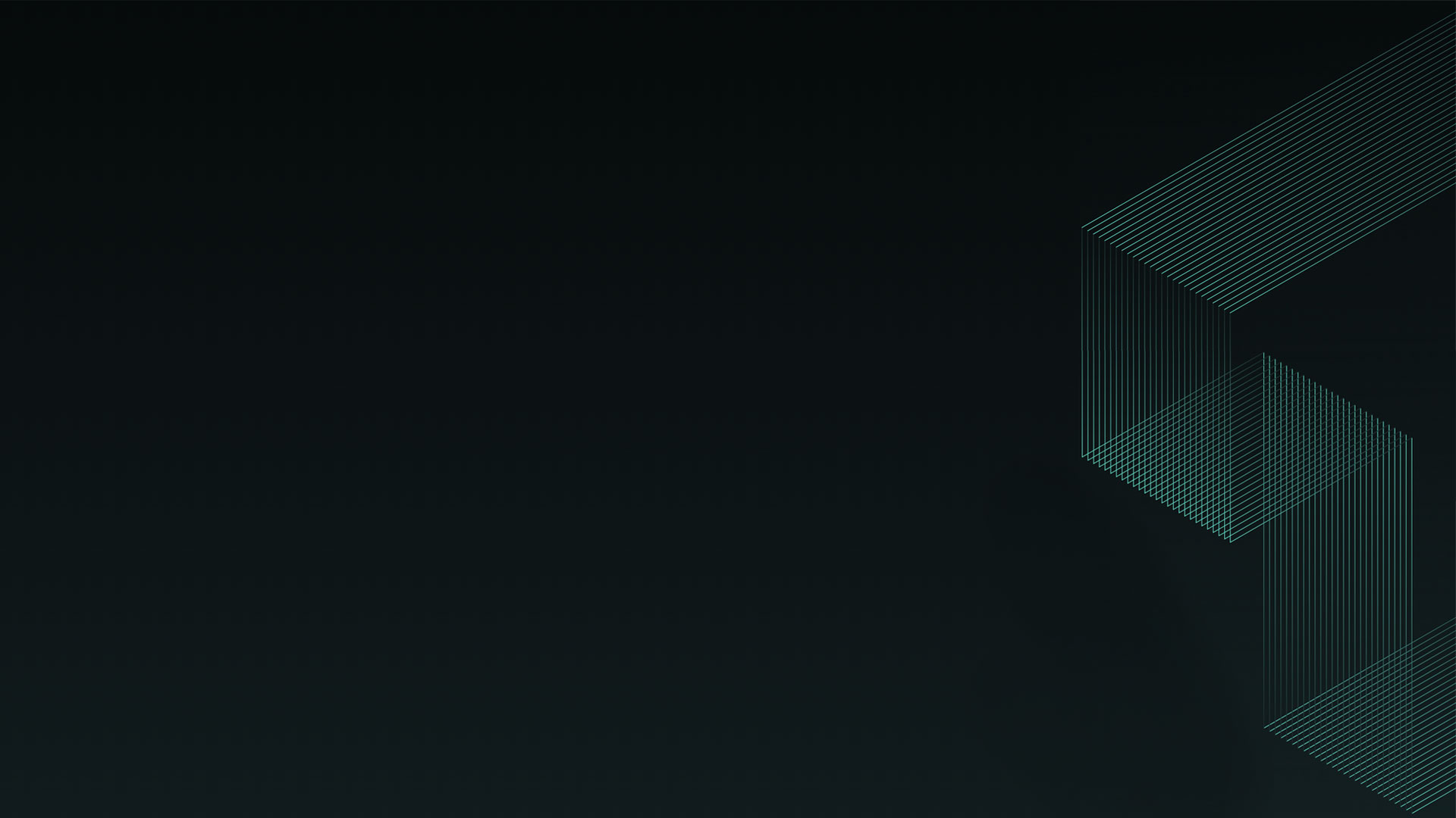 Abstract teal line graphic on a dark background
